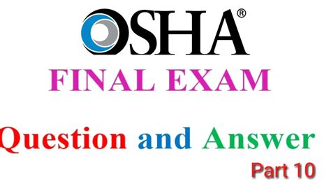 Osha Construction Final Exam Question And Answer Part Youtube