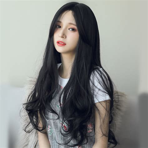 Black big wavy long roll wig yv42533 | Youvimi Black Hair Japanese ...