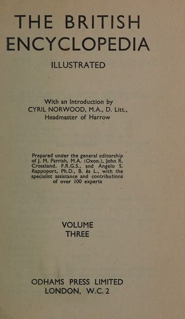 The British Encyclopedia Cyril Norwood Ma D Litt Free