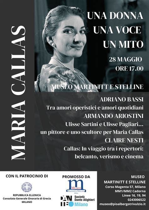 Maria Callas Una Donna Una Voce Un Mito Maggio Ore Museo