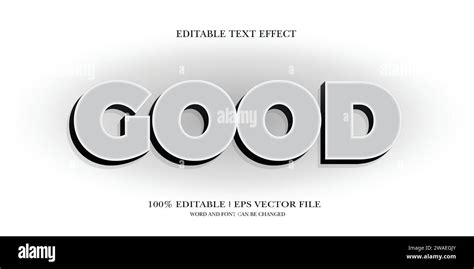 Good 3d Text Effect Styles Mockup Concept Black Text Stock Vector Image