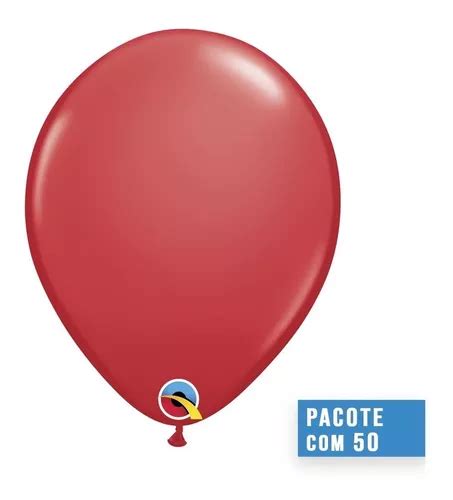 Balão De Látex Vermelho 16 Polegadas Pc 50un Qualatex