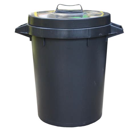 Buy Stadium Black Plastic Dust Bin With Lid 90l From Fane Valley Stores