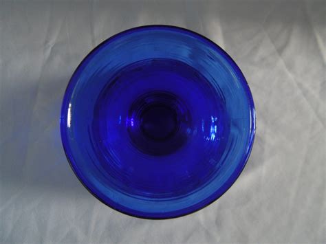 Cobalt Blue Glass Dessert Bowl On A Pedestal 1970s Etsy