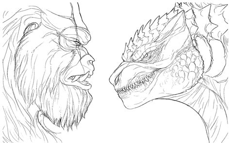 Kong And Godzilla Coloring Page Coloring Pages