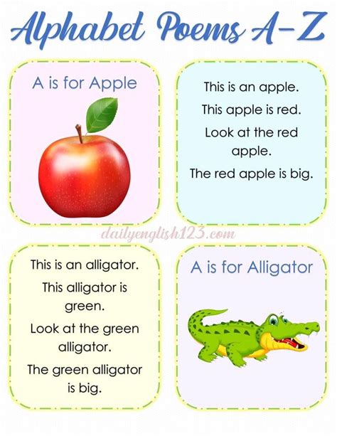 Alphabet Poem Reading Alphabet Poem Alphabet Worksheets Preschool