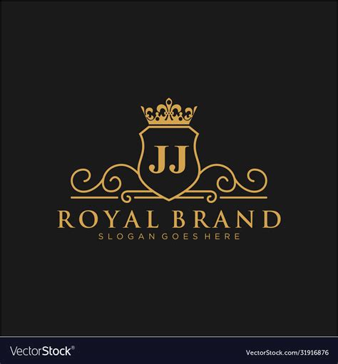 Jj Letter Initial Luxurious Brand Logo Template Vector Image