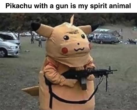 Pikachu with a gun : r/memes