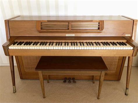 Sold Baldwin Danish Modern Walnut And Cane Acrosonic Piano 1966 Piano For Sale