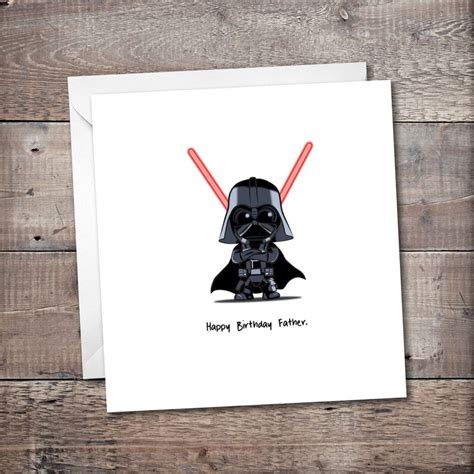 Darth Vader Birthday Card Star Wars Theme Birthday Card For Etsy