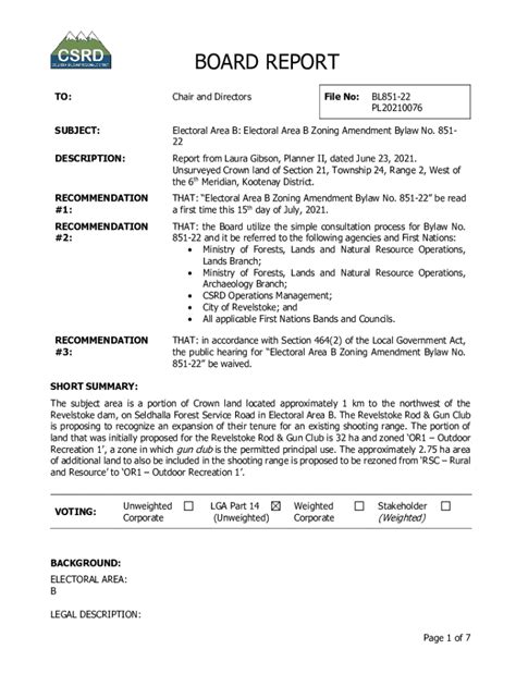 Fillable Online Electoral Area B Zoning Amendment Bylaw No Fax