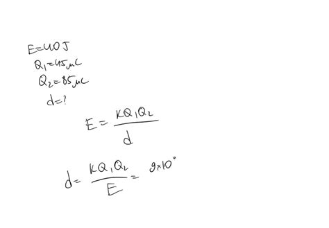 Solved Two Point Particles Of Charge Q1 45Âµc And Q2 85Âµc Are Found To Have A Potential