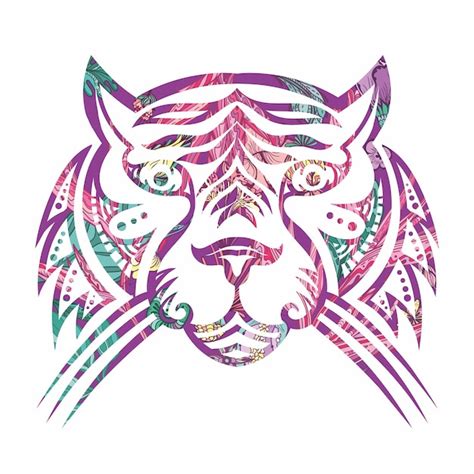 Premium Vector | Ornamental tiger silhouette tattoo style vector art