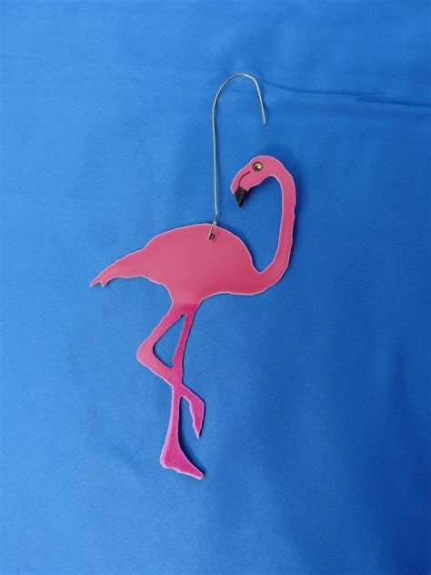 Metal Flamingo Ornament Etsy