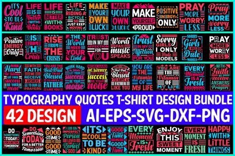 Typography Quotes T-Shirt Design Bundle Bundle · Creative Fabrica