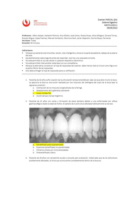 Examen Parcial Digestivo Sistema Digestivo Studocu