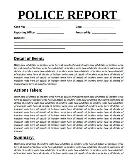 Sample Templates Sample Police Report 7 Documents In Word Pdf 7b81ab1c ...