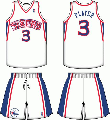 Philadelphia 76ers Home Uniform National Basketball Association Nba