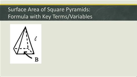 Finding Surface Area Of Pyramids Using Formulas Youtube