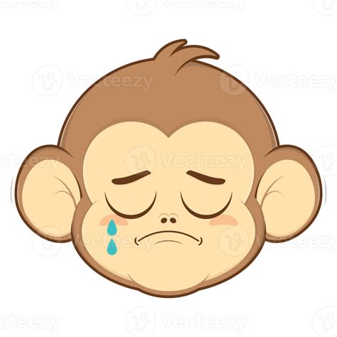 monkey crying face cartoon cute  png