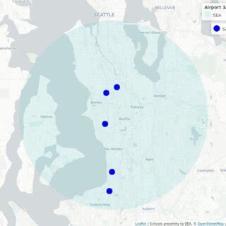 Map of school locations with an overlay of Sea-Tac Airport 10-mile ...