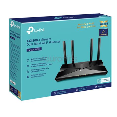TP-Link Archer AX1800, WiFi 6, black - WiFi Router, ARCHERAX1800 | Euronics