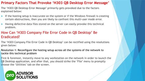 PPT Easy Troubleshooting Guide To Fix QuickBooks Error H303