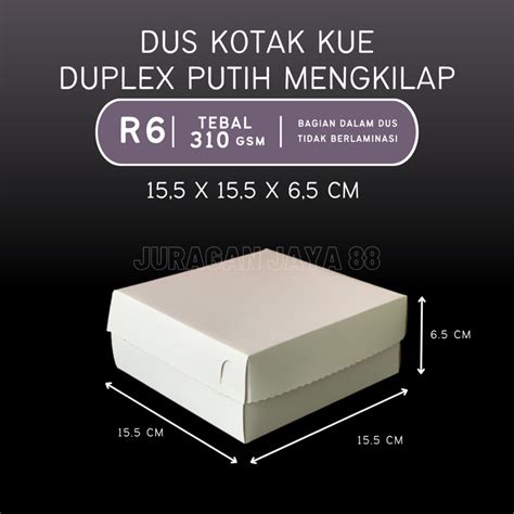 Jual Dus Kue Kotak Makan R Cm X Cm X Cm Duplex Putih