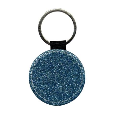 Pu Keyring Round Blue Glitter Titan Jet Africa