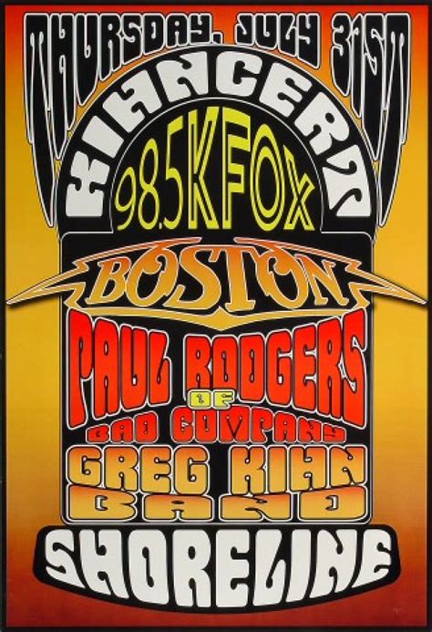 Boston Vintage Concert Poster From Shoreline Amphitheatre Jul 31 2003