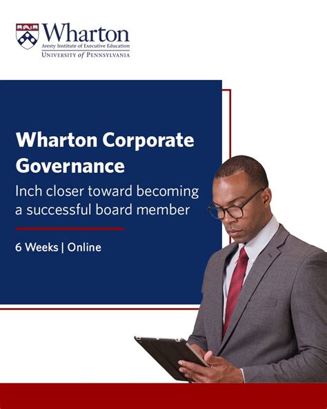 Wharton Executive Education Corporate Governance Maximize Your