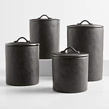 Marin Extra Large Matte Black Canister Reviews Crate Barrel