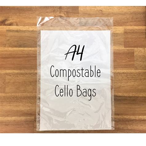 25 X A4 Cello Bags Compostable Cello Bags Eco Friendly Etsy