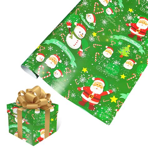 Voss 1pcs 75cmx51cm 411 Square Feetsingle Sided Christmas Wrapping