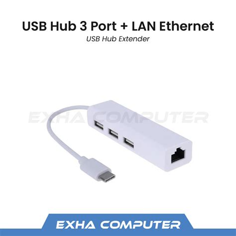 Jual Usb Type C Lan Adaptor With 3 Port Usb Hub Shopee Indonesia