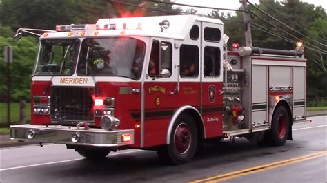 Meriden Fire Department Engine 6 And Engine 1 Responding Youtube