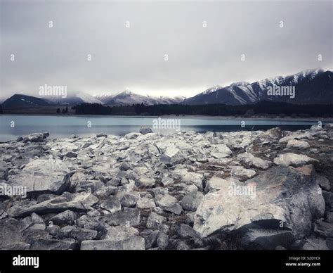 Winter in Lake Tekapo Stock Photo - Alamy