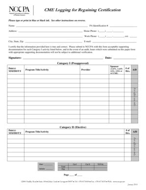 Fillable Online Cme Logging For Regaining Certification Form Fax