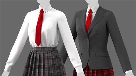 ArtStation - High School Uniform Set (Female) / Women's outfit | Game ...