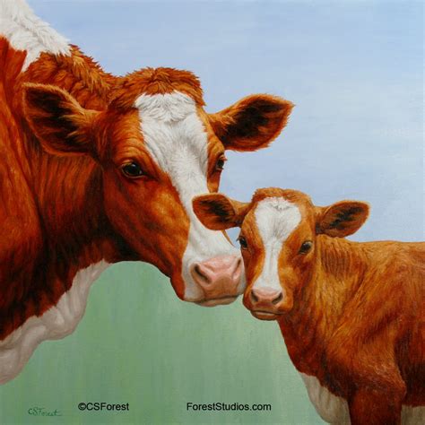 Crista Forest's Animals & Art: Cow and Calf Painting