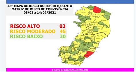 Es Tem Tr S Cidades Em Risco Alto Para A Covid E Em Risco