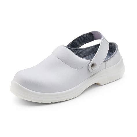 Click Work Safety Slippers Steel Toe Cap White Protective Footwear