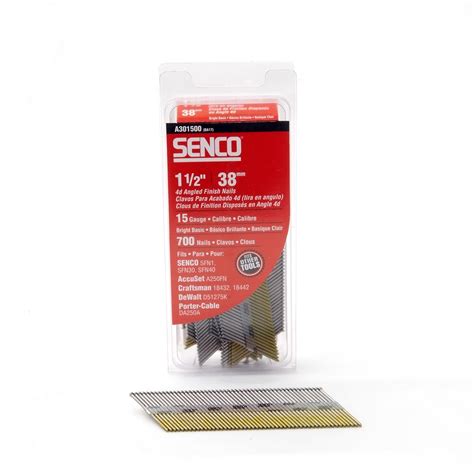 Senco 1-1/2" 15 Gauge 34 Degree Angled Strip Finish Nails Galvanized ...