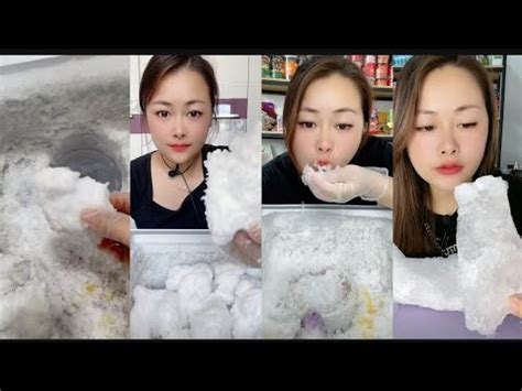 FREEZER FROST MUKBANG EATING ASMR SOFT DRY FROST CRUNCHY WHITE FROST