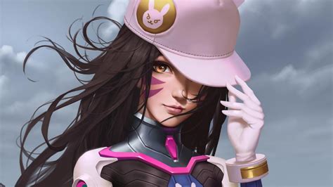 Fondos de pantalla D Va Overwatch Supervisión sombrero 1920x1080