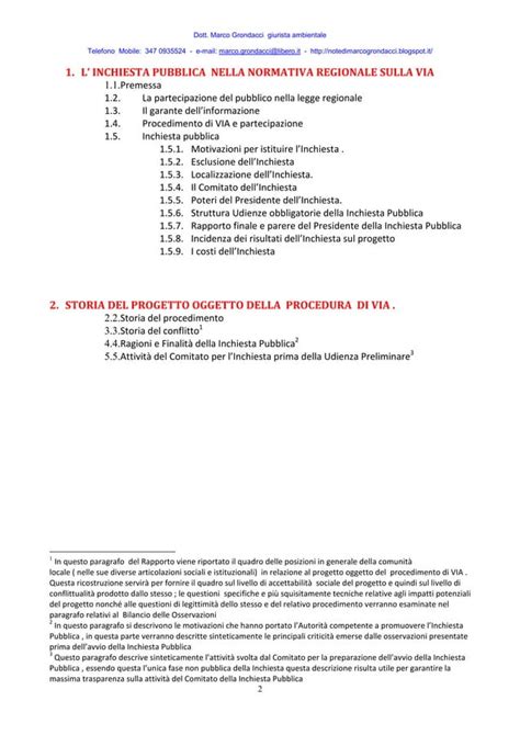 Schema Tipo Rapporto Finale Inchiesta Pubblica Pdf