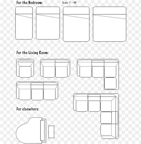 Floorplans - Furniture - Floor Plan Furniture Symbols PNG Transparent ...