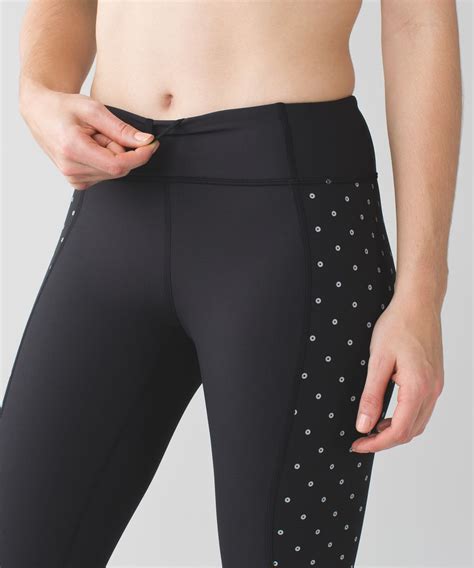 Lululemon Tight Stuff Tight Black Sequin Dot Black Silver White Lulu Fanatics