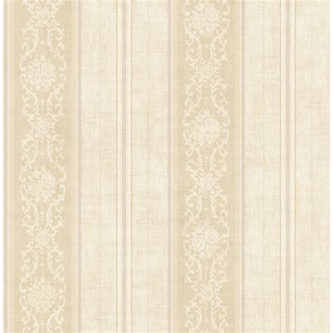 Seabrook Designs Amery Floral Stripe Unpasted Wallpaper Bed Bath