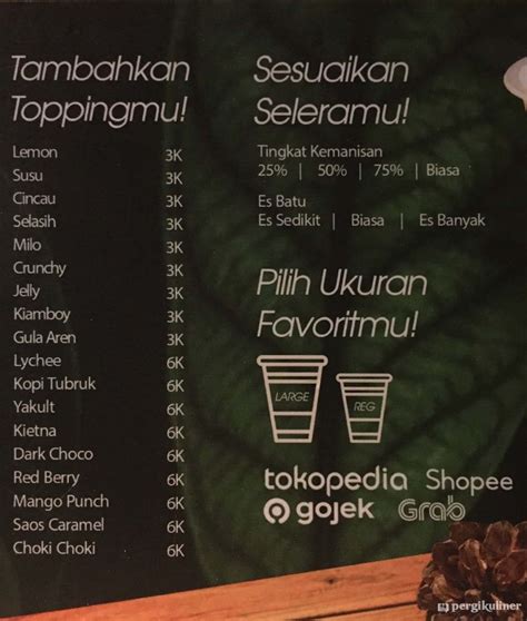 Selalu Diperbarui Menu Waroeng Teh Kotjok Tomang